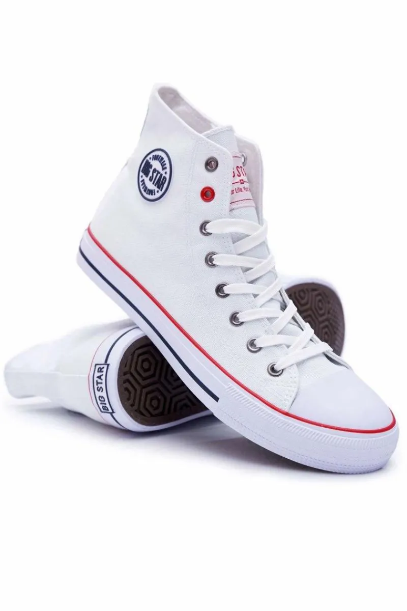 Best Big Star Wysokie Męskie Białe Trampki T174106 Męskie Trampki Męskie Big Star|Trampki Wysokie