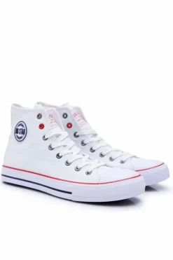 Best Big Star Wysokie Męskie Białe Trampki T174106 Męskie Trampki Męskie Big Star|Trampki Wysokie