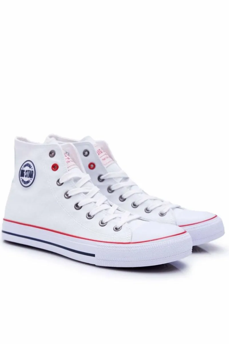 Best Big Star Wysokie Męskie Białe Trampki T174106 Męskie Trampki Męskie Big Star|Trampki Wysokie