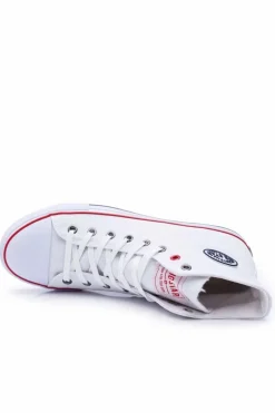Best Big Star Wysokie Męskie Białe Trampki T174106 Męskie Trampki Męskie Big Star|Trampki Wysokie