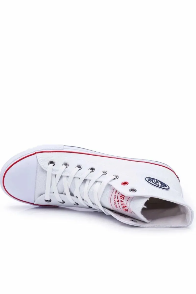 Best Big Star Wysokie Męskie Białe Trampki T174106 Męskie Trampki Męskie Big Star|Trampki Wysokie