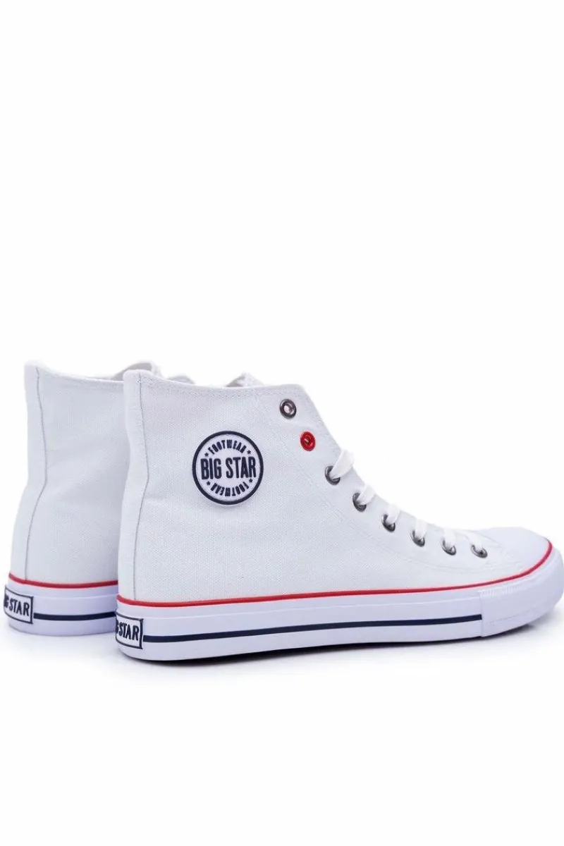 Best Big Star Wysokie Męskie Białe Trampki T174106 Męskie Trampki Męskie Big Star|Trampki Wysokie