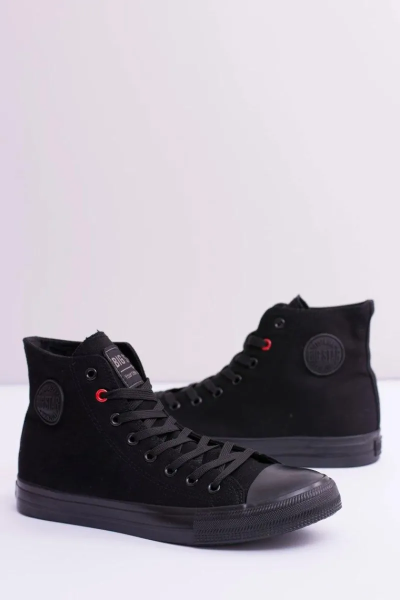 Hot Big Star Wysokie Męskie Czarne Trampki T174111 Męskie Trampki Męskie Big Star|Trampki Wysokie