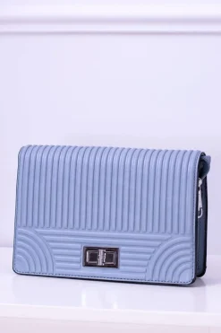 Discount Błękitna Damska Klasyczna Prążkowana Torebka Torebki Klasyczne