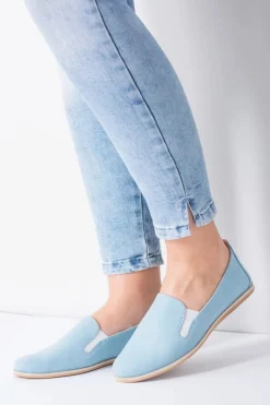 Clearance Boto Błękitne Pastelowe Baleriny Damskie Skóra Fresca