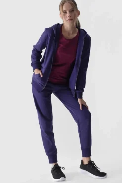 Clearance Bluza Damska Dresowa Z Kapturem Rozpinana Bawełniana Granatowa WMM00TSWSF1467-31S Damskie Bluzy Damskie|Odzież 4F