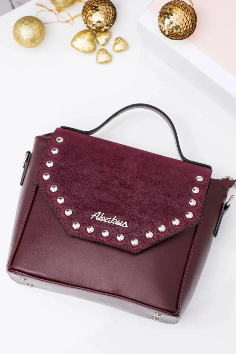 Discount Bordowa Damska Elegancka Torebka Kuferek Torebki Kuferki