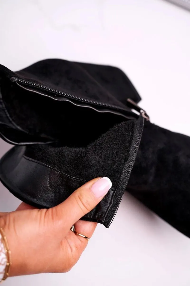 Botki Na Słupku|Czarne Botki>Buty damskie Vinceza Botki Damskie Ciepłe Eko Zamsz Czarne So Good