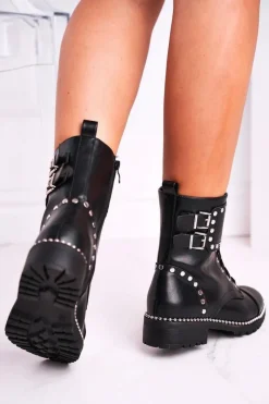 Botki Sznurowane|Czarne Botki><noscript><img width=