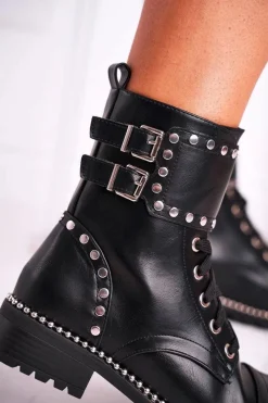 Botki Sznurowane|Czarne Botki><noscript><img width=