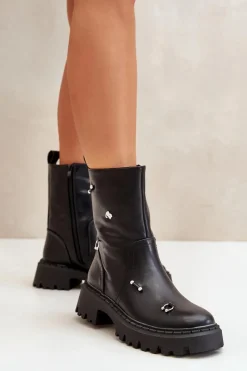 Czarne Botki|Botki Płaskie><noscript><img width=