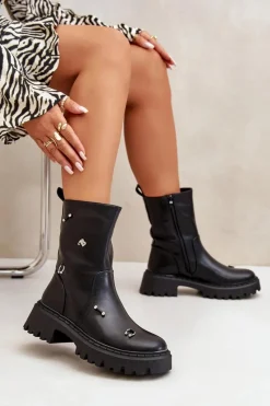 Czarne Botki|Botki Płaskie><noscript><img width=