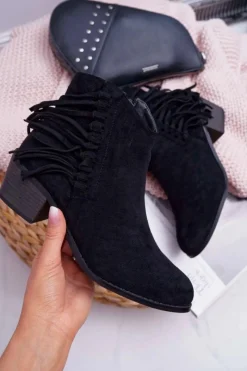 New Boto Botki Damskie Kowbojki Czarne Agnes