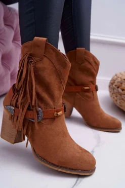 Botki Na Słupku|Brązowe I Beżowe Botki><noscript><img width=