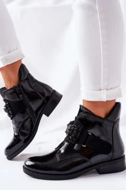 Damskie Trapery|Czarne Botki><noscript><img width=