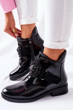 Damskie Trapery|Czarne Botki><noscript><img width=