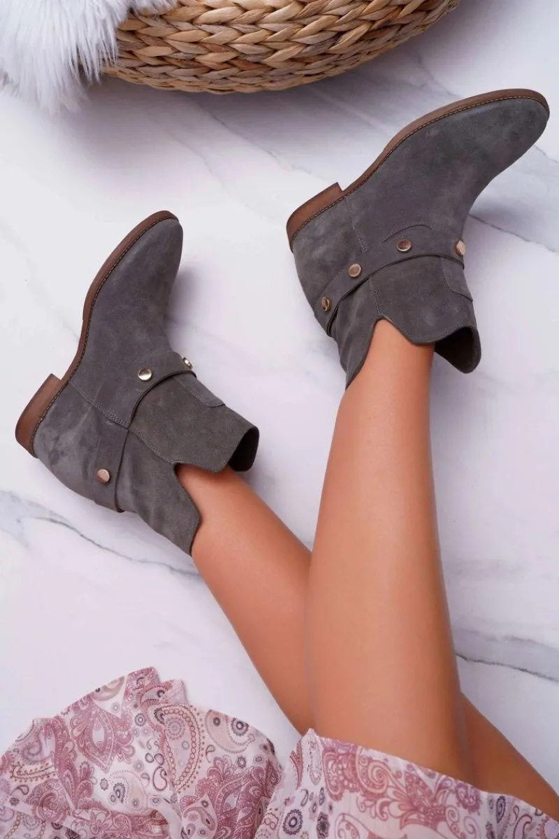 Hot Botki Damskie 1890 Skóra Zamsz Oliwkowe Darmah Damskie Botki Wiosenne|Botki Na Koturnie