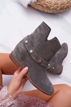 Hot Botki Damskie 1890 Skóra Zamsz Oliwkowe Darmah Damskie Botki Wiosenne|Botki Na Koturnie