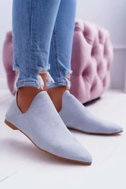 Botki Wiosenne|Botki Zamszowe>Boto Botki Damskie Lu Boo Z Wycięciami Błękitne Chelsea