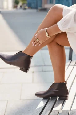 Hot Botki Damskie Na Delikatnym Obcasie Czekoladowe Elvienne Damskie Botki Ocieplane|Botki Skórzane