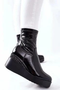 Botki Na Koturnie|Czarne Botki><noscript><img width=