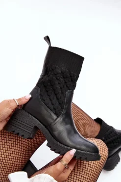 Czarne Botki|Botki Na Obcasie><noscript><img width=