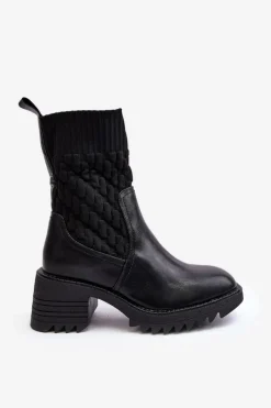 Czarne Botki|Botki Na Obcasie><noscript><img width=