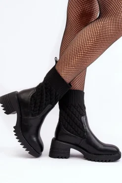 Czarne Botki|Botki Na Obcasie><noscript><img width=