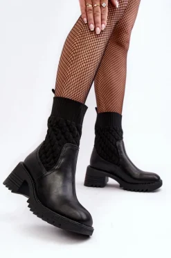 Czarne Botki|Botki Na Obcasie><noscript><img width=