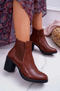 Botki Na Słupku|Brązowe I Beżowe Botki><noscript><img width=