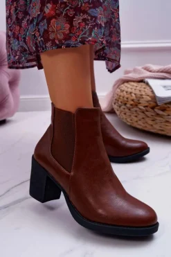 Botki Na Słupku|Brązowe I Beżowe Botki><noscript><img width=