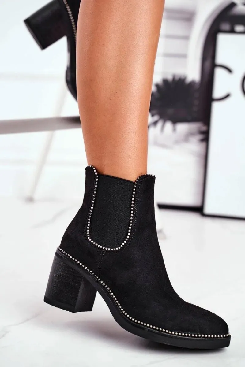 Botki Na Słupku|Czarne Botki>Boto Botki Damskie Na Obcasie Czarne Let Me