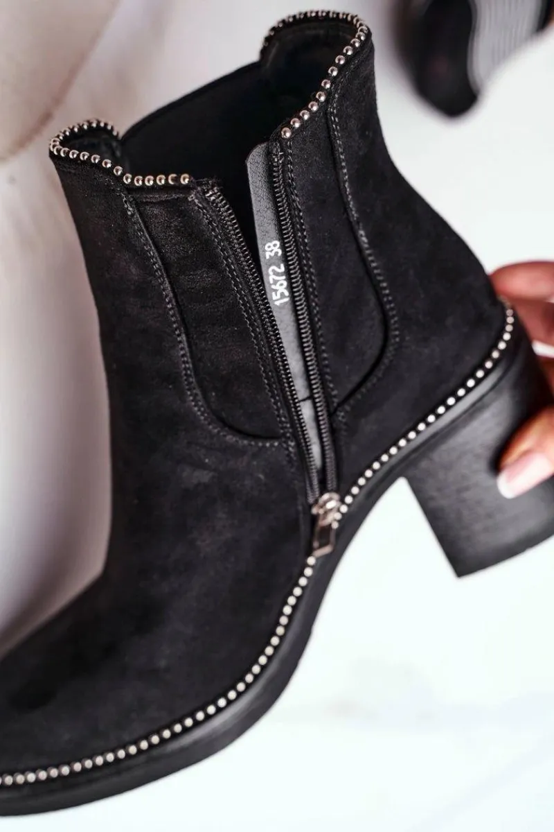 Botki Na Słupku|Czarne Botki>Boto Botki Damskie Na Obcasie Czarne Let Me