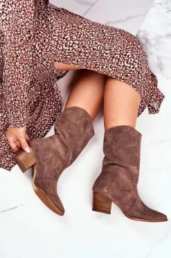 Botki Na Słupku|Brązowe I Beżowe Botki><noscript><img width=