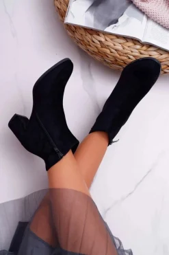 Botki Na Słupku|Botki Zimowe Damskie></noscript>Buty Sergio Leone Botki Damskie Na Obcasie Sergio Leone Czarne BT520