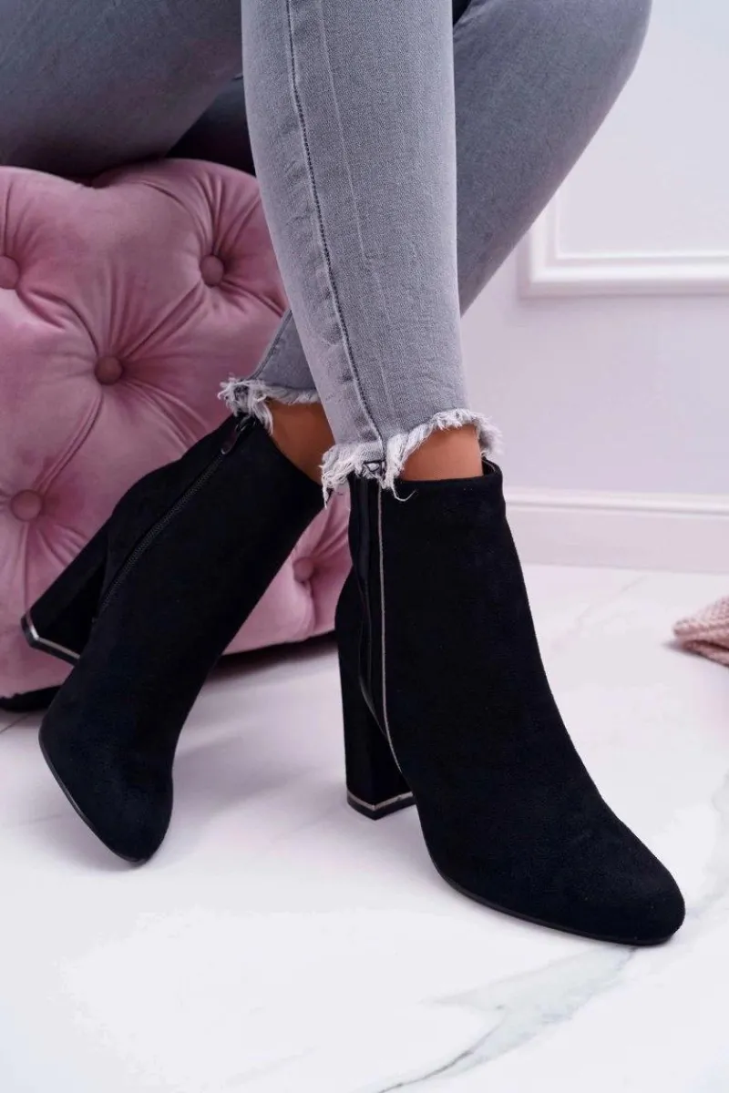 Sale Botki Damskie Na Obcasie Czarne Domeno Damskie Botki Na Słupku|Botki Zimowe Damskie