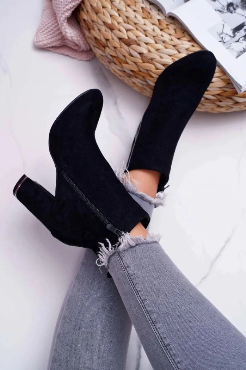 Sale Botki Damskie Na Obcasie Czarne Domeno Damskie Botki Na Słupku|Botki Zimowe Damskie