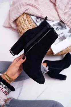 Sale Botki Damskie Na Obcasie Czarne Domeno Damskie Botki Na Słupku|Botki Zimowe Damskie