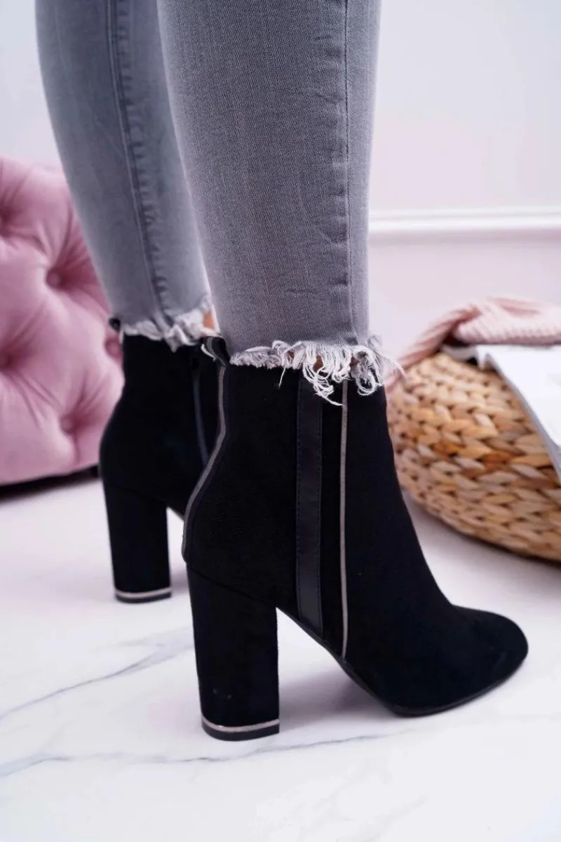 Sale Botki Damskie Na Obcasie Czarne Domeno Damskie Botki Na Słupku|Botki Zimowe Damskie