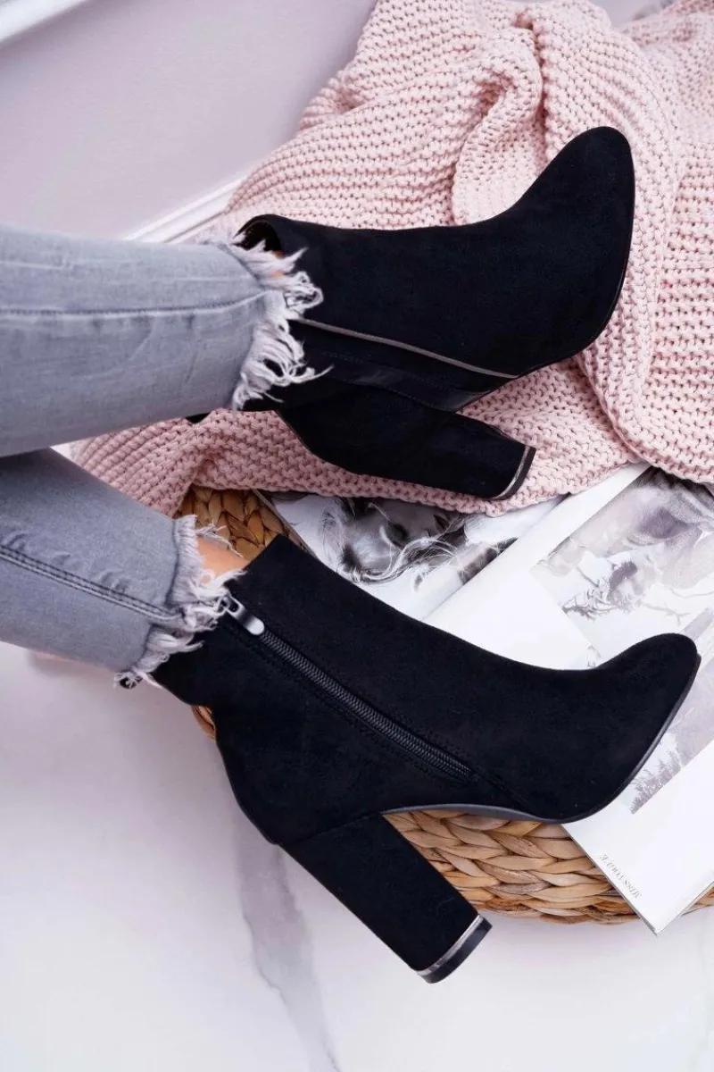 Sale Botki Damskie Na Obcasie Czarne Domeno Damskie Botki Na Słupku|Botki Zimowe Damskie