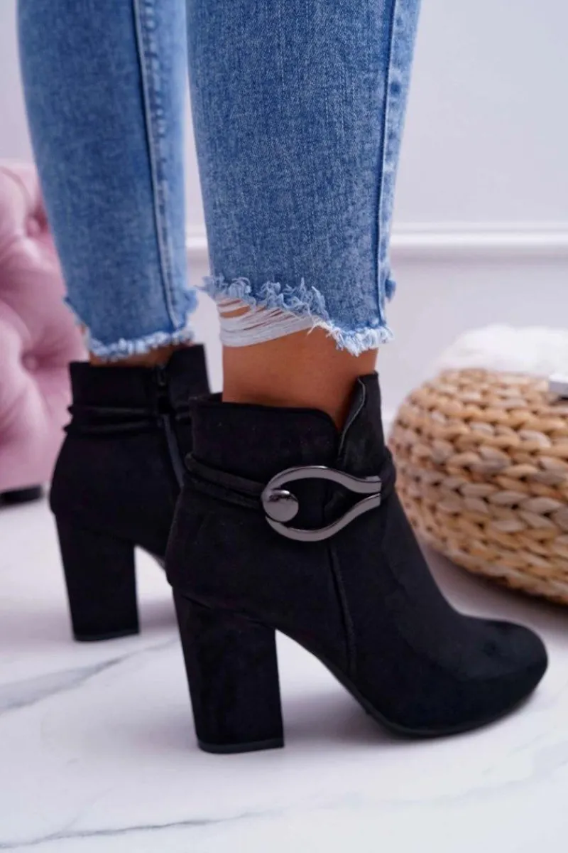 Botki Na Słupku|Botki Zimowe Damskie>Damskie buty S.Barski Botki Damskie Na Obcasie Zamszowe Tola S.Barski