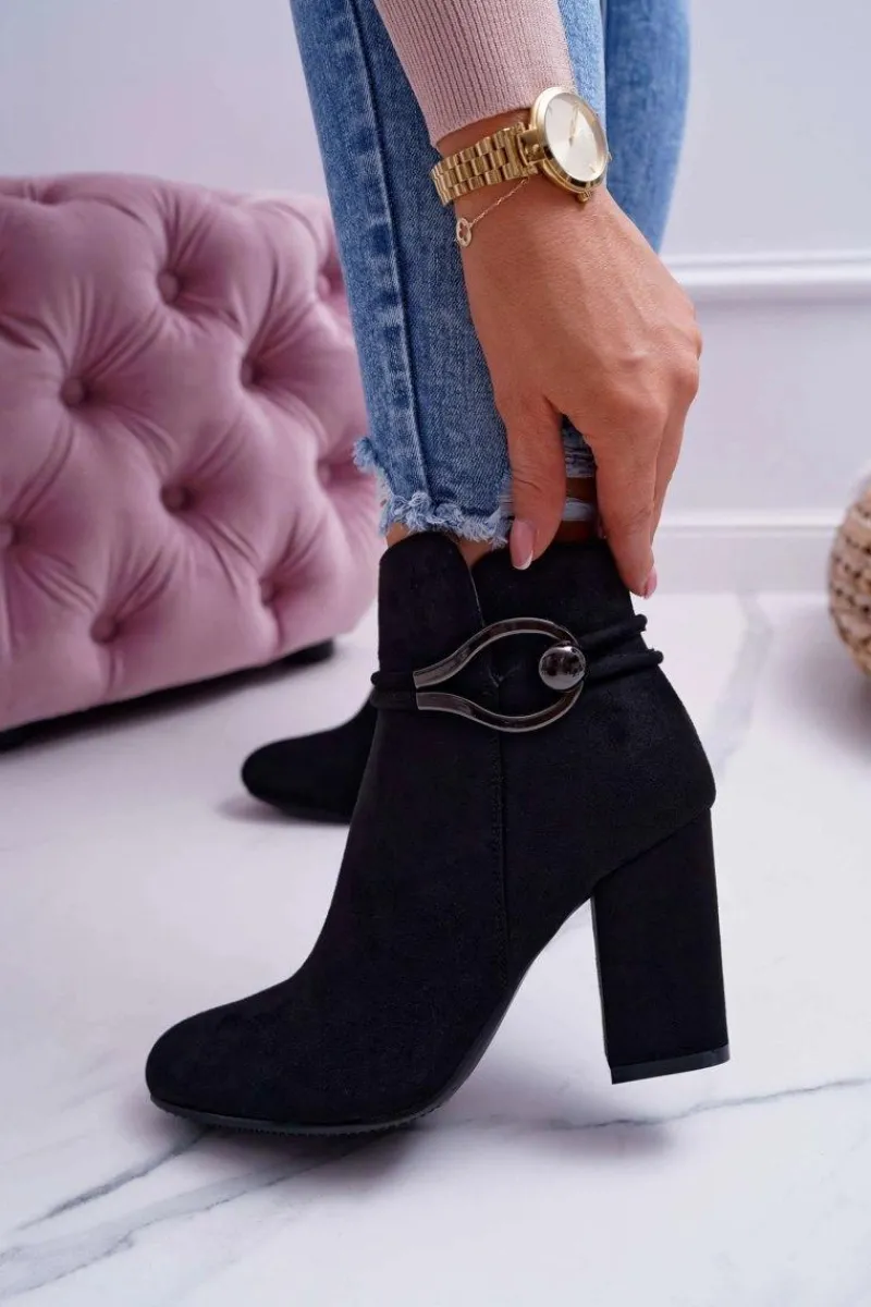 Botki Na Słupku|Botki Zimowe Damskie>Damskie buty S.Barski Botki Damskie Na Obcasie Zamszowe Tola S.Barski