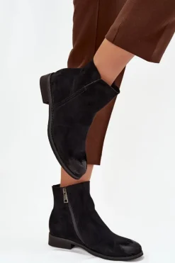 Online Buty damskie Vinceza Botki Damskie Na Płaskim Obcasie Vinceza 39961 Czarne Czarny