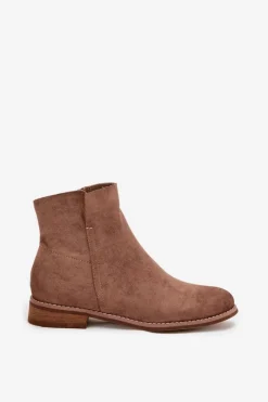 Botki Damskie Na Płaskim Obcasie Vinceza 39961 Jasnobrązowe Damskie Brązowe I Beżowe Botki|Botki Płaskie