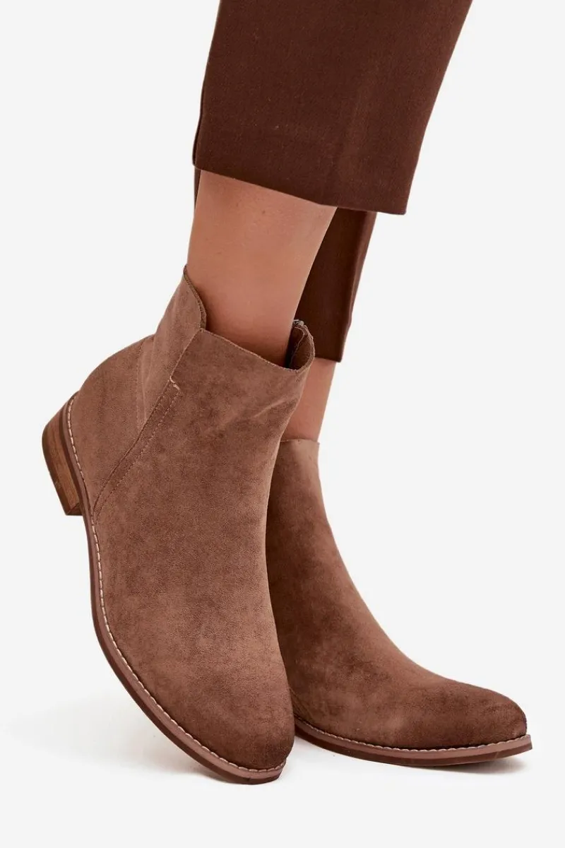 Botki Damskie Na Płaskim Obcasie Vinceza 39961 Jasnobrązowe Damskie Brązowe I Beżowe Botki|Botki Płaskie