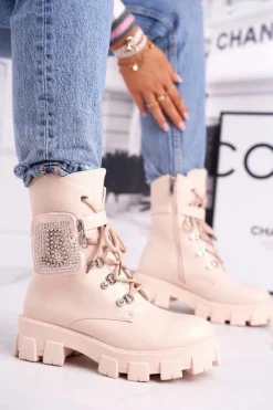 Botki Sznurowane|Czarne Botki><noscript><img width=