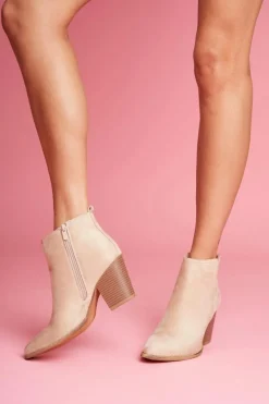 Botki Wiosenne|Botki Na Słupku>Boto Botki Damskie Na Słupku Beżowe Elaine