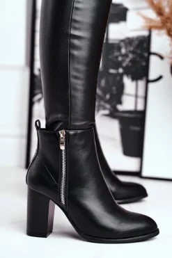 Botki Na Słupku|Czarne Botki>Boto Botki Damskie Na Słupku Czarne Gloris