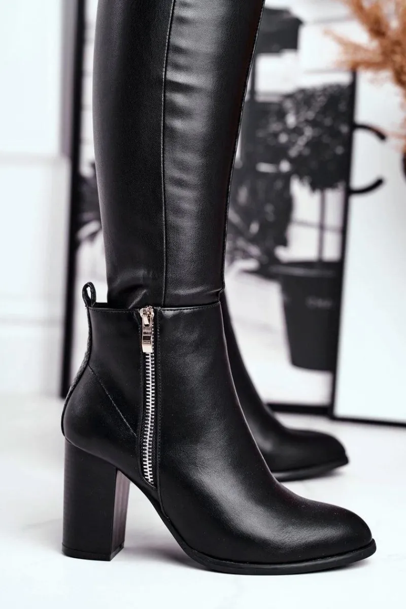 Botki Na Słupku|Czarne Botki>Boto Botki Damskie Na Słupku Czarne Gloris