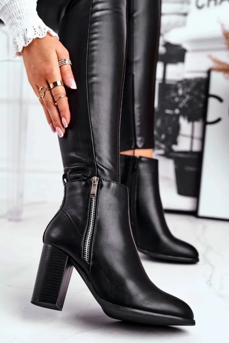 Botki Na Słupku|Czarne Botki>Boto Botki Damskie Na Słupku Czarne Gloris